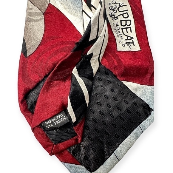 Windsor Upbeat Men’s Silk Tie Piano & Saxophone Pattern - Picture 5 of 5